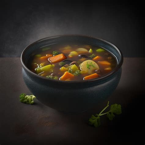 Sopa De Verduras Caliente Render Ai Generativo Foto Premium