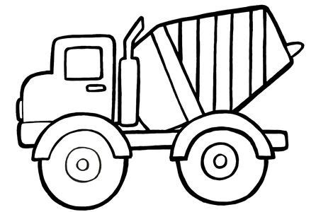 Coloring Pages Concrete Mixer Print Free in 2022 | Concrete mixers ...