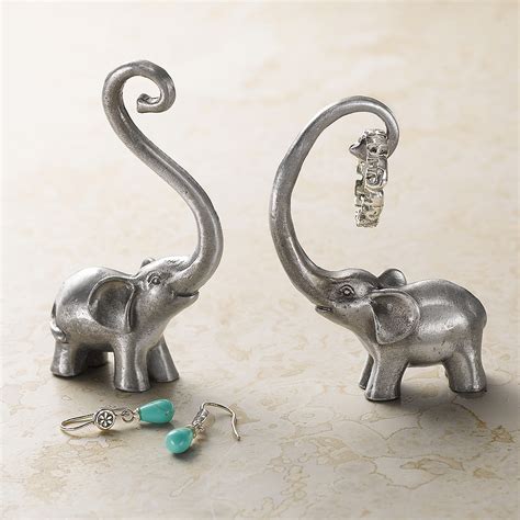 Endearing Elephants Ring Holders Jewellery Boxes Trees And Hooks Pia