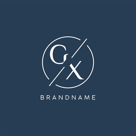 Initial Letter Gx Logo Monogram With Circle Line Style Vector