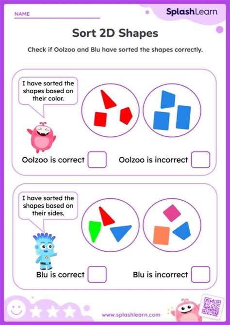 Sorting Shapes Based On Color And Sides Worksheet