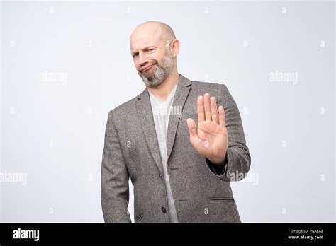 Attractive Mature Man Showing Refusal Gesture It Is Not For Me Leave