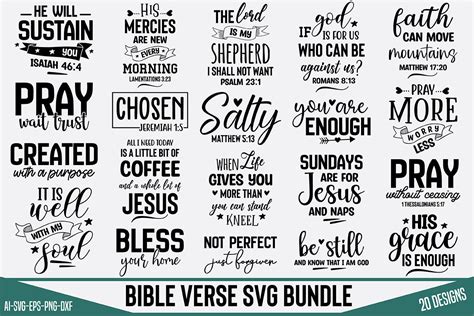 Bible Verse Svg Bundle Graphic By TeeKing124 Creative Fabrica