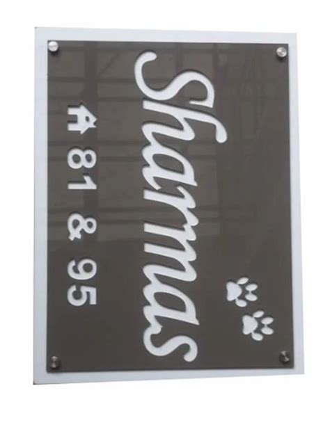 Black Base 14x7 Inch Acrylic Name Plate For Home At Rs 12 Square