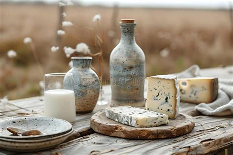 Pastoral Cheese Milk Still Life With Rustic Charm Concept Still Life