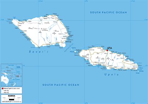 Samoa Map (Road) - Worldometer