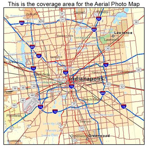 Aerial Photography Map of Indianapolis city, IN Indiana