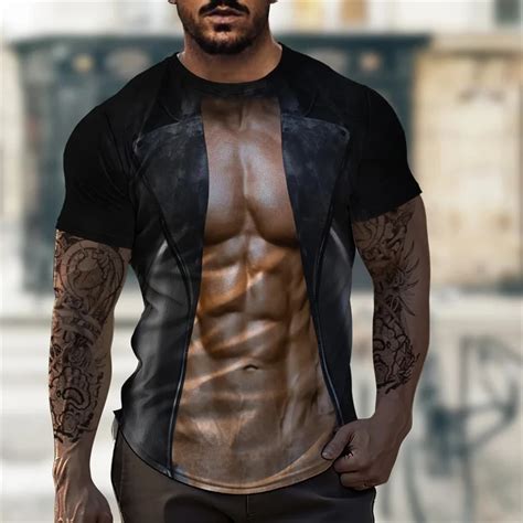 Funny Abdominal Muscles Graphic T Shirts Fashion Gym Muscle Sports 3d Printed T Shirt For Men