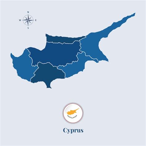 Cyprus Kaart En Vlag Vlagkaart Van Cyprus Vector Premium Vector