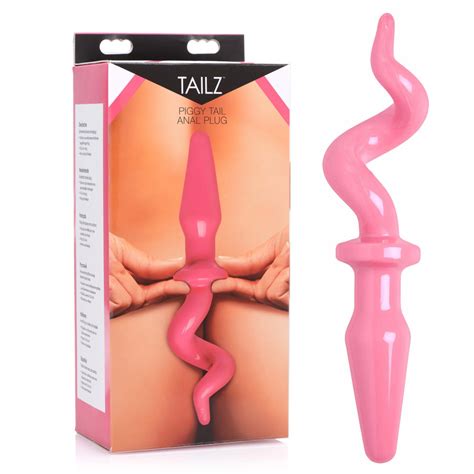 Xr Brands Pink Piggy Tail Anal Plug Butt Toy For Bdsm Roleplay