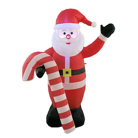 Figura Natalizia Rosso Babbo Natale Gonfiabile In Poliestere L 80 X P