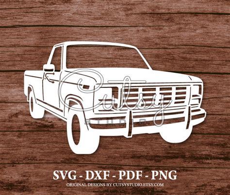 Svg Ford F150 Pickup Truck 1980 Diseños De Archivos De Corte De Silueta