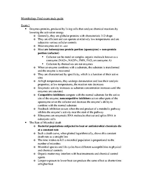 Microbiology Final Exam Study Guide Microbiology Final Exam Study