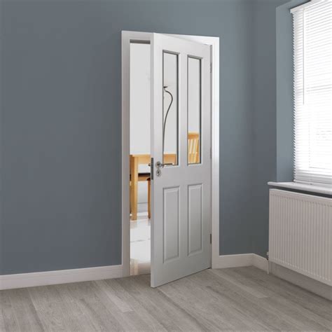 JB Kind Doors Internal White Primed Classic Grained Canterbury 2L FD30 ...