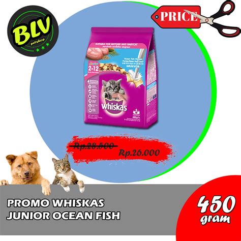 Jual WHISKAS JUNIOR OCEAN FISH 450GR MAKANAN KERING Shopee Indonesia