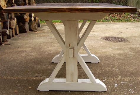 Reclaimed Wood Trestle X Farmhouse Table By Wonderlandwoodworks Reclaimed Wood Table Wood