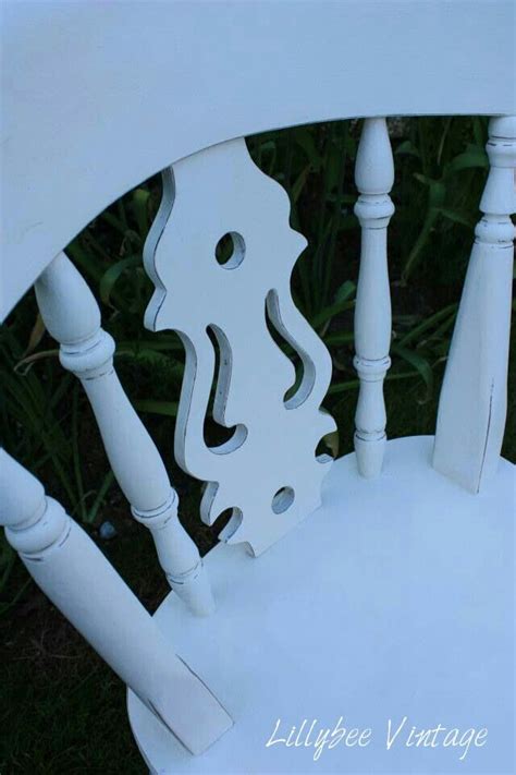 Lillybee Vintage Distressed Chair Painted In Old White Chalk Paint