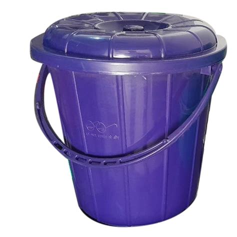 Open Top Cylindrical 25Litre Blue Plastic Dustbin For Home Size 2