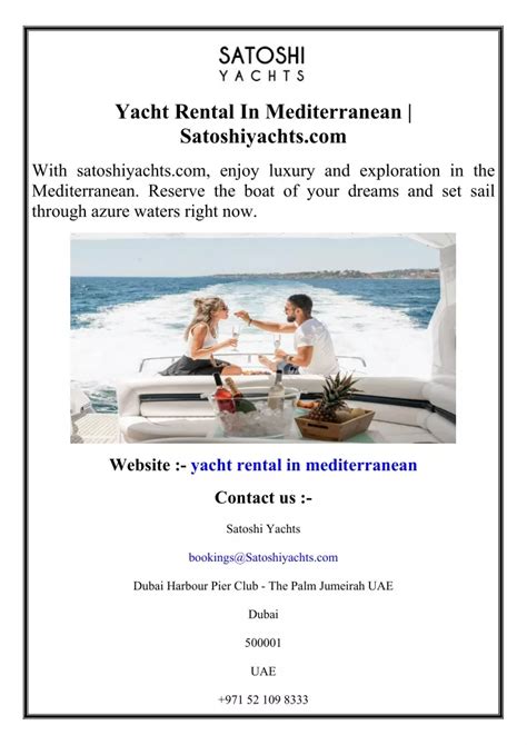 Ppt Yacht Rental In Mediterranean Satoshiyachts Powerpoint