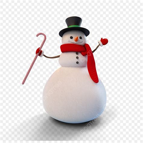 Snowman Element 3d Images Hd Snowman Holding A Walking Stick 3d