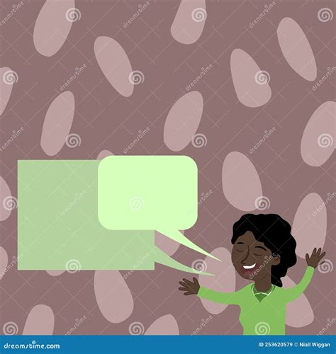 Woman Holding Two Speech Bubbles With Important Messages Female