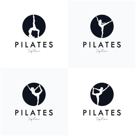 Premium Vector Set Of Pilates Yoga Logo Identity Design