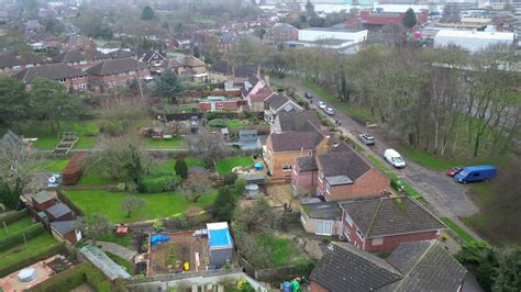 High Angle Footage of Corby City of Northamptonshire, England. UK ...