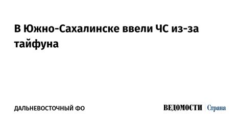 В Южно Сахалинске ввели ЧС из за тайфуна Ведомости Страна