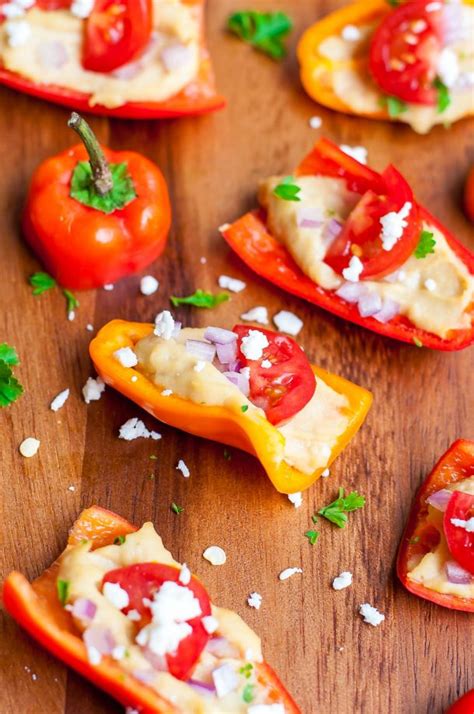 Hummus Stuffed Peppers