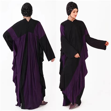 Модная мусульманская абайя с рукавом «летучая мышь», мусульманская ...
