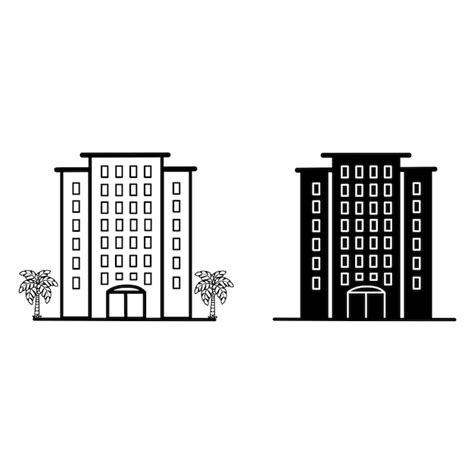 Premium Vector Black And White Tourist Hotel Icon