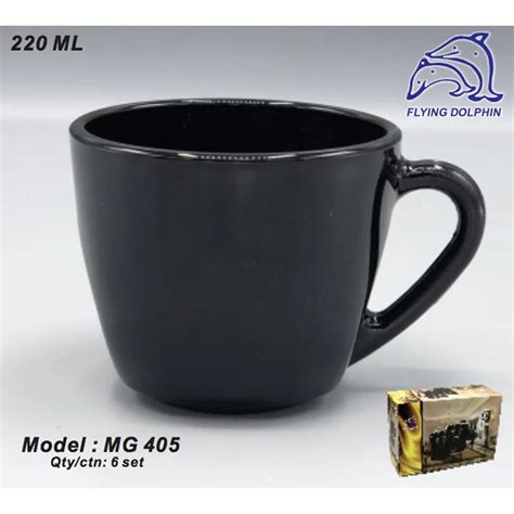 Black Square Tea Mug Glass Flying Dolphin Packaging Type Gift Box