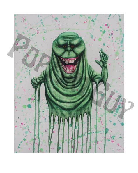 Ghostbusters, Slimer Art Print, Pop Art, Pop Art Print, Ghostbusters ...