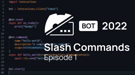 How To Code A Discord With Slash Commands Interactions Py Ep