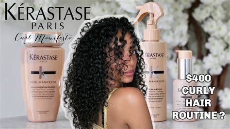 400 Curly Hair Routine KÉrastase Curl Manifesto Honest Review Youtube