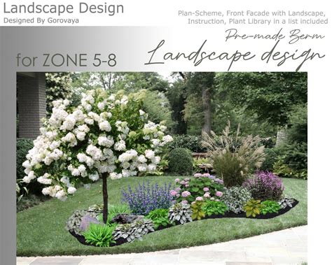 Premade Landscape Design Landscape Berm Zone 5 8 Berm Berm Flower Garden Hosta Garden