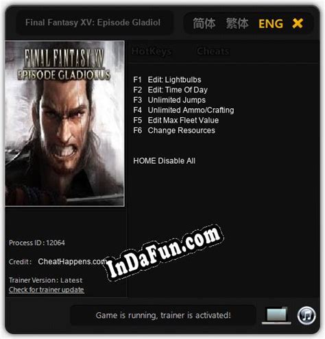 Final Fantasy XV Episode Gladiolus Cheats Trainer 6 CheatHappens