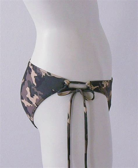 Camouflage Triangle Top And Tie Bottom Bikini In Custom Bra Etsy