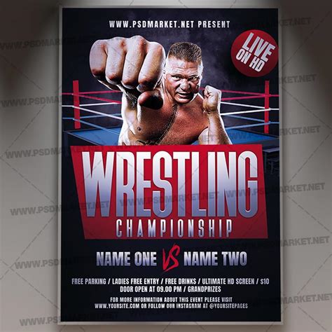 Download Wrestling Event PSD Template Flyer | PSDmarket