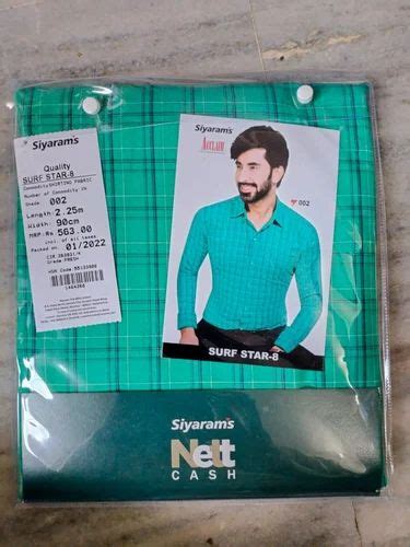 Siyaram S Formal Men Cotton Check Shirts Fabric Machine Wash At