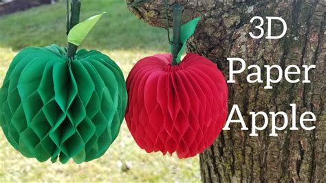 How To Make 3d Apple With Paper Diy Paper Apple Paper Craft Apple Origami Fruits Youtube