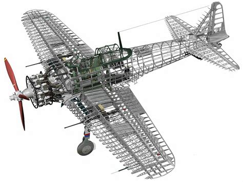 Asisbiz Artwork technical drawing of Mitsubishi A6M3 Zero cut away 0A