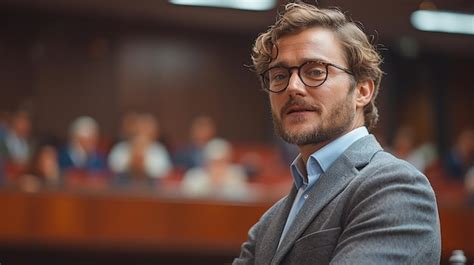 Premium Photo A Man Wearing Glasses And A Suit With A Shirt That Says