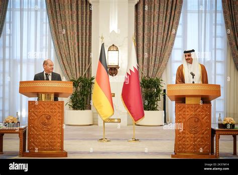 Doha Katar September Bundeskanzler Olaf Scholz L Spd Und