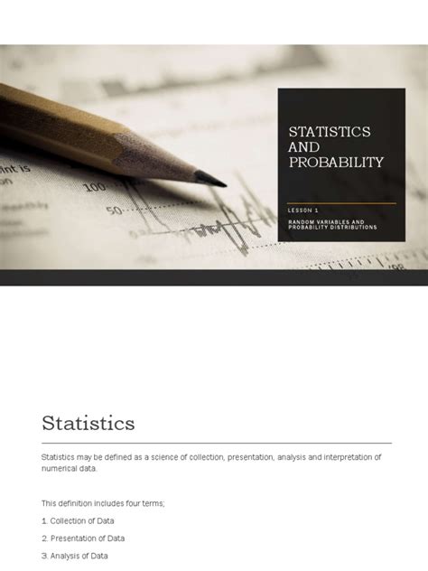 Lesson 1 - Statistics and Probability - Slides | PDF | Random Variable ...