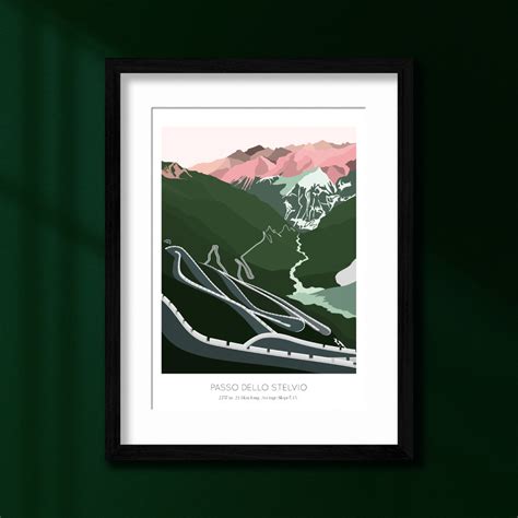 Cycling Print Passo Dello Stelvio Cycling Gifts - Etsy