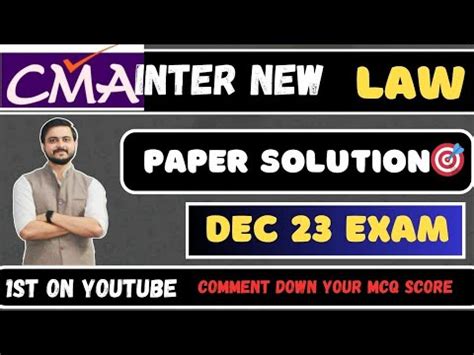 Cma Inter Law Paper Solution December Exam Icmai Dec Law