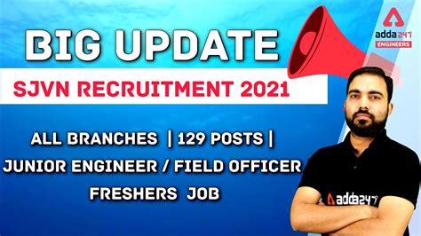 Big Update Sjvn Recruitment All Branches Posts Junior