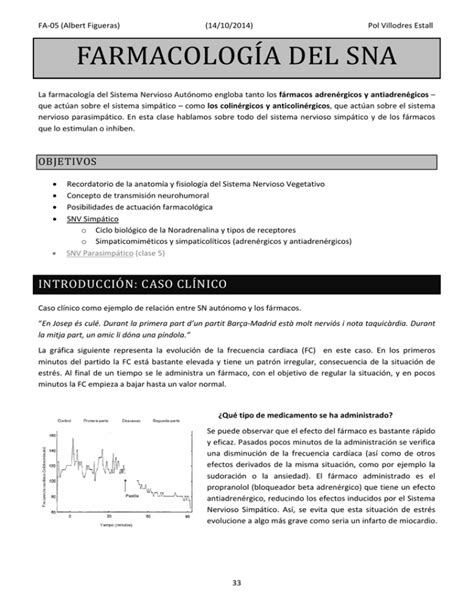 farmacología del sna