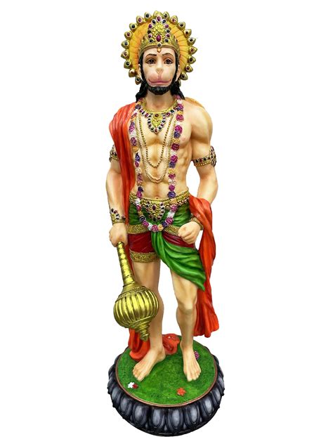 Very Large Hanuman Ji With Gada Idol Statue Figurine 24 Etsy Canada